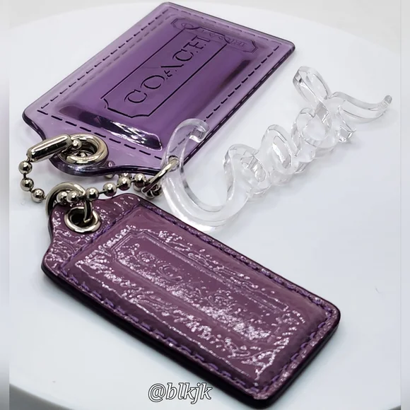 Coach Poppy Three Hangtag/Charm Set *Purple/Silver* EUC - Picture 4 of 13